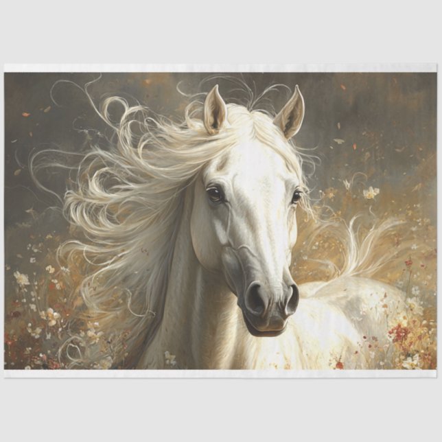Decoupage Majestic Horse Portrait Painting Dream Tissue Paper (Front)