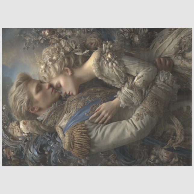 Decoupage Midnight Romance Regal Couple  Tissue Paper (Front)