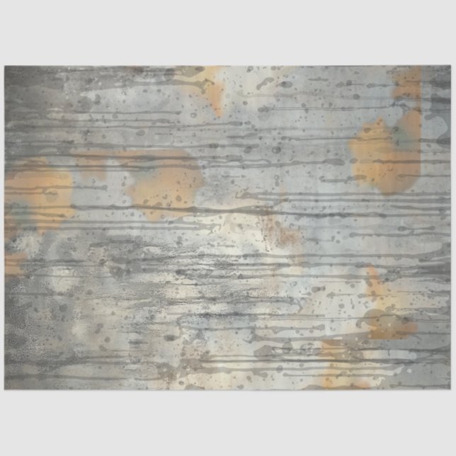 Decoupage Modern Abstract Blends Grey Faux Finish Tissue Paper (Front)