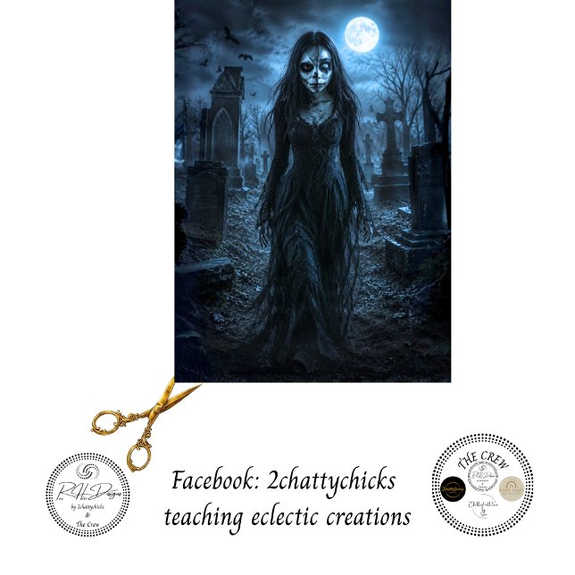 Decoupage Moonlit Gothic Halloween Witch Ghost  Tissue Paper (Creator Uploaded)