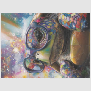 Decoupage Multicolored Artistic Turtle  Tissue Paper