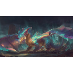 Decoupage Mystical Neon Iridescent Scaled Dragon  Tissue Paper