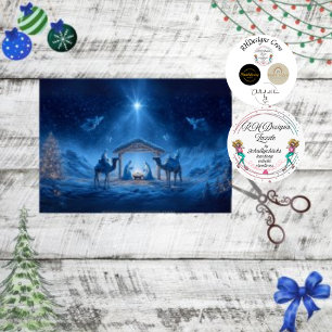 Decoupage Nativity Scene Blue Night Sky  Tissue Paper