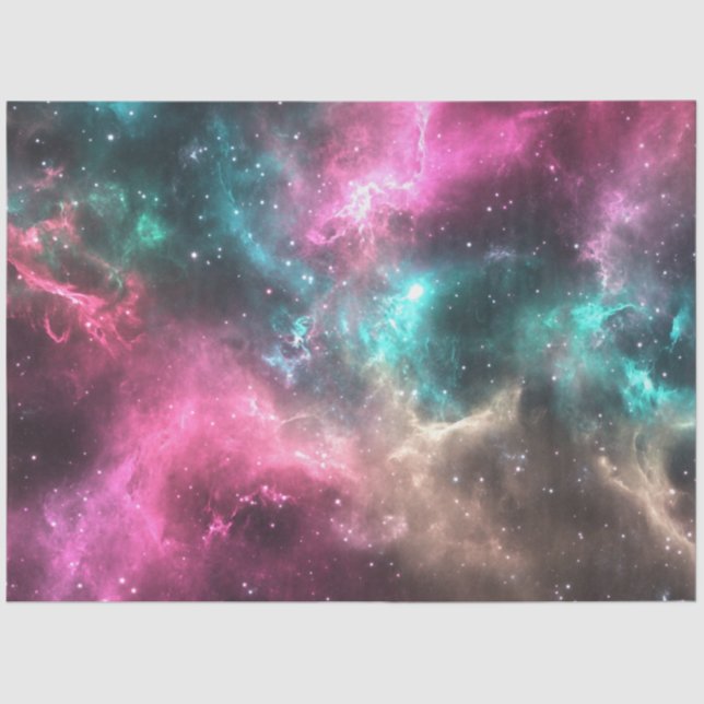 Decoupage Nebula Space Art Design Vibrant Colours  Tissue Paper (Front)