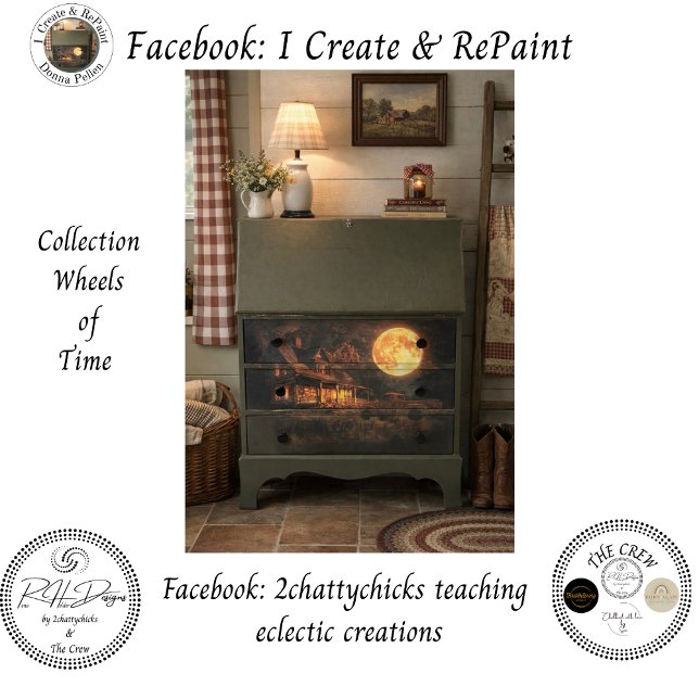 Decoupage Nostalgic Rustic Farmhouse Moon  Tissue Paper (Creator Uploaded)