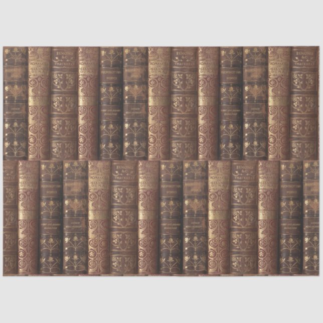 Decoupage Old Book Spines (Heraldic) Tissue Paper (Front)