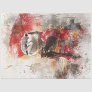Decoupage Otter Traditional Japanese Attire Tissue Paper