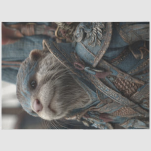 Decoupage Otter Warrior Blue Suit Tissue Paper