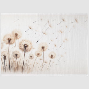 Decoupage Paper Botanical Dandelion Flowers