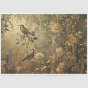 Decoupage Paper Steampunk Botanical Flowers