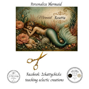 Decoupage Personalized Mermaid Botanical Garden Tissue Paper