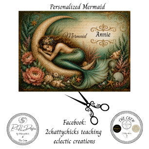 Decoupage Personalized Vintage Mermaid Coastal Tissue Paper