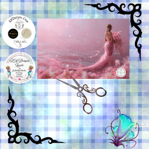 Decoupage Pink Couture Mermaid Fantasy Ocean Theme Tissue Paper