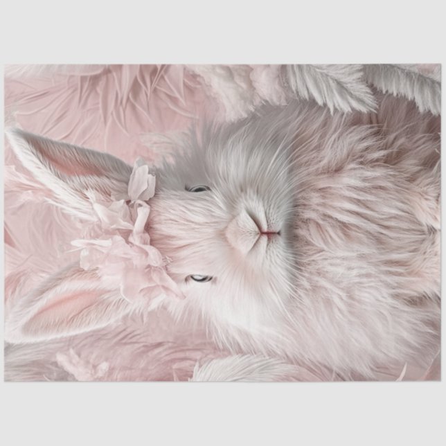 Decoupage Pink Easter Bunny  Tissue Paper (Front)