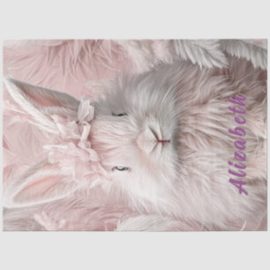 Decoupage Pink Easter Bunny  Tissue Paper