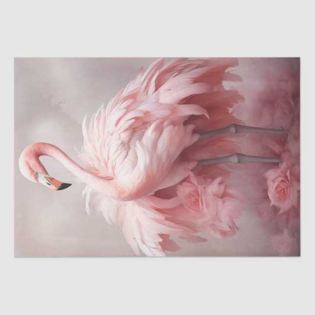Decoupage Pink Flamingo Starlight Splendour  Tissue Paper (Front)