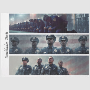 Decoupage Police Tribute Handsaws Tissue Paper