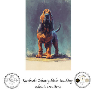 Decoupage Portrait of Bloodhound Artwork Tissue Paper