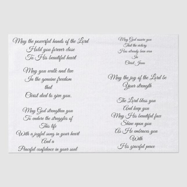 Decoupage Prayer Tissue Paper (Front)