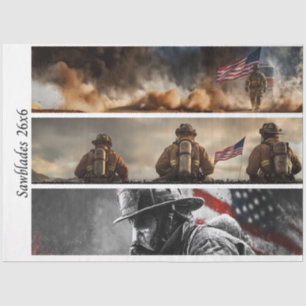 Decoupage Proud Firefighters American Flag Tissue Paper