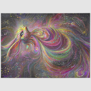 Decoupage Psychedelic Whimsical Easter Rabbit  Tissue Paper