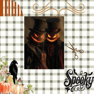 Decoupage Pumpkin Jack-o-Lantern Halloween Gothic Tissue Paper