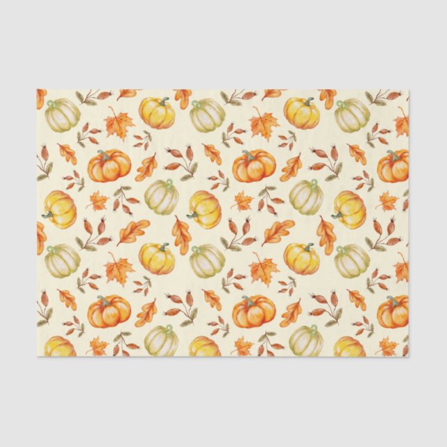Decoupage Pumpkins Halloween Thanksgiving Tissue Paper (Front)
