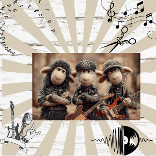 Decoupage Punk Rock Sheep Band  Tissue Paper