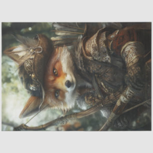 Decoupage Red Fox as Robin Hood of the Forest Tissue Paper