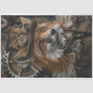 Decoupage Red Fox Steampunk  Tissue Paper