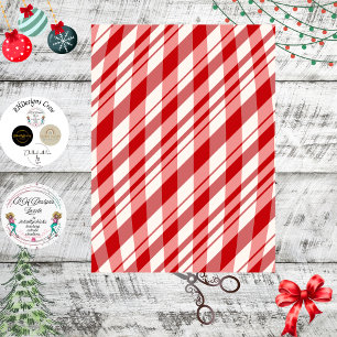 Decoupage Red White Peppermint Background Tissue Paper