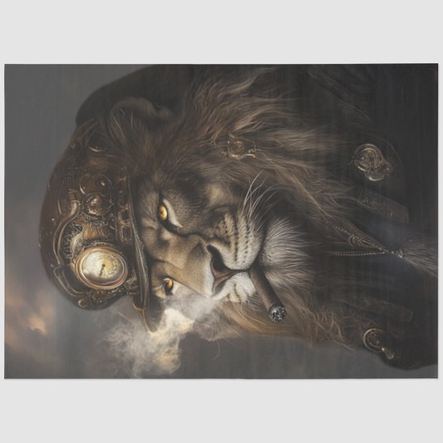 Decoupage Regal Lion Crown Headpiece Tissue Paper (Front)