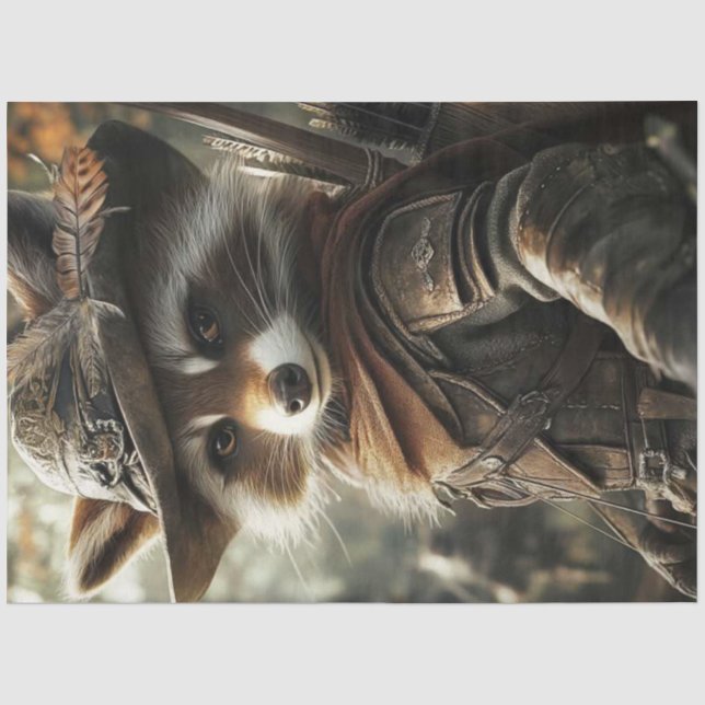 Decoupage Robin Hood Raccoon Woodland Hero Tissue Paper (Front)