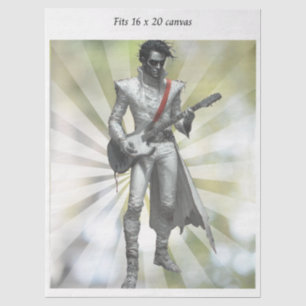 Decoupage Rock N Roll Star Retro 16x20 Canvas Tissue Paper