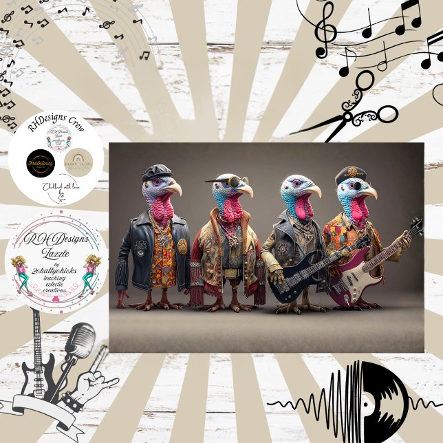 Decoupage Rockstar Turkey Quartet Band Tissue Paper (Creator Uploaded)