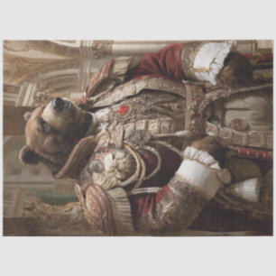 Decoupage Royal Bear Portrait Aristocratic Costume Tissue Paper