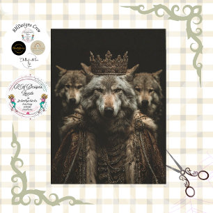 Decoupage Royal Gothic Wolf Art Poster Tissue Paper