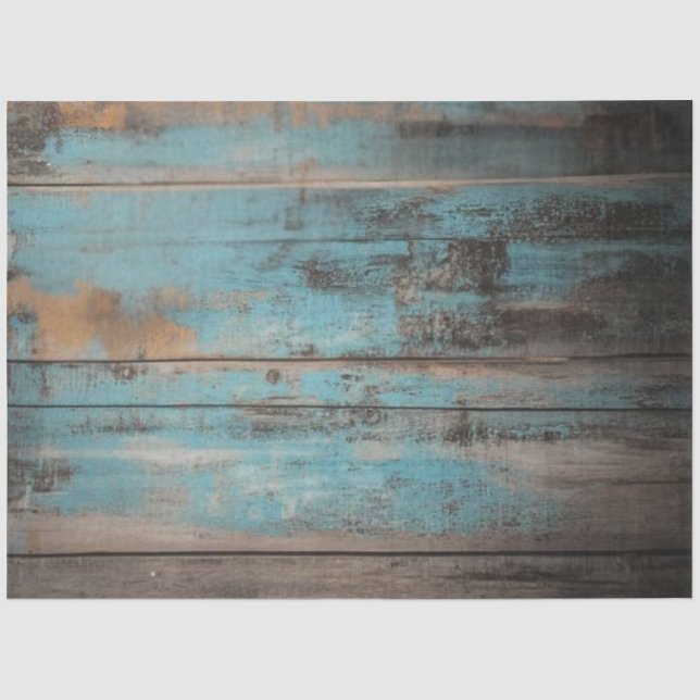 Decoupage Rustic Blue Shabby Chic Background Tissue Paper (Front)