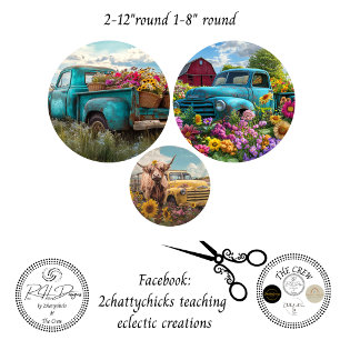Decoupage Rustic Charm 12" 8" rounds Tissue Paper