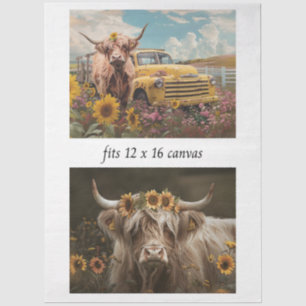 Decoupage Rustic Charm Highland & Vintage Truck Tissue Paper