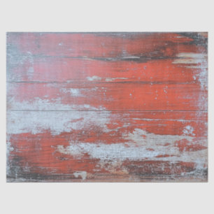 Decoupage Rustic Red Weathered Wood Texture Faux Tissue Paper
