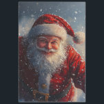 Decoupage Saint Nick In The Snow  Tissue Paper<br><div class="desc">Celebrate the holiday season with this delightful image of Santa Claus, also known as Saint Nick. With his iconic red suit, white beard, and a sack full of gifts, Santa embodies the essence of Christmas. This charming portrait is ideal for adding a touch of nostalgia and festive spirit to any...</div>