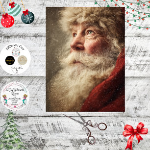 Decoupage Santa Claus Christmas Portrait  Tissue Paper