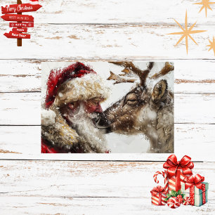 Decoupage Santa & Rudolph Christmas Bond Tissue Paper