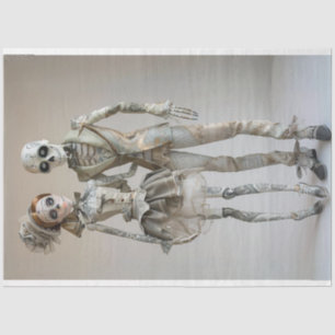 Decoupage Skeleton Couple In Love  Tissue Paper