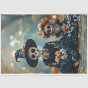 Decoupage Skeleton Family Photo Mom Daughter Tissue Paper