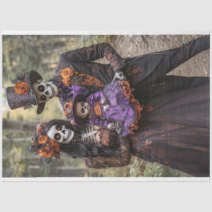 Decoupage Skeleton Family Scaselton  Tissue Paper