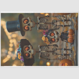 Decoupage Skeleton Family  Tissue Paper