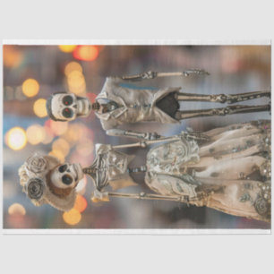 Decoupage Skeleton Married Couple  Tissue Paper