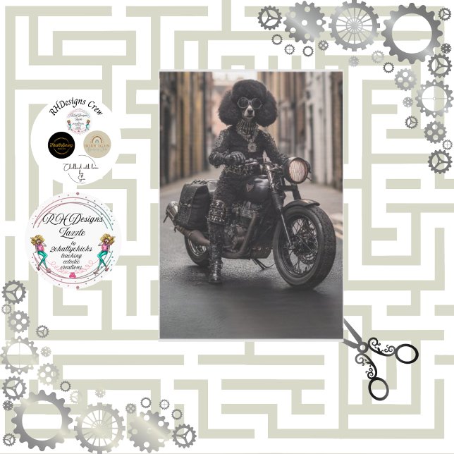 Decoupage Steampunk Black Standard Poodle Max Tissue Paper (Creator Uploaded)